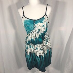 Teal White Black Grey Dress